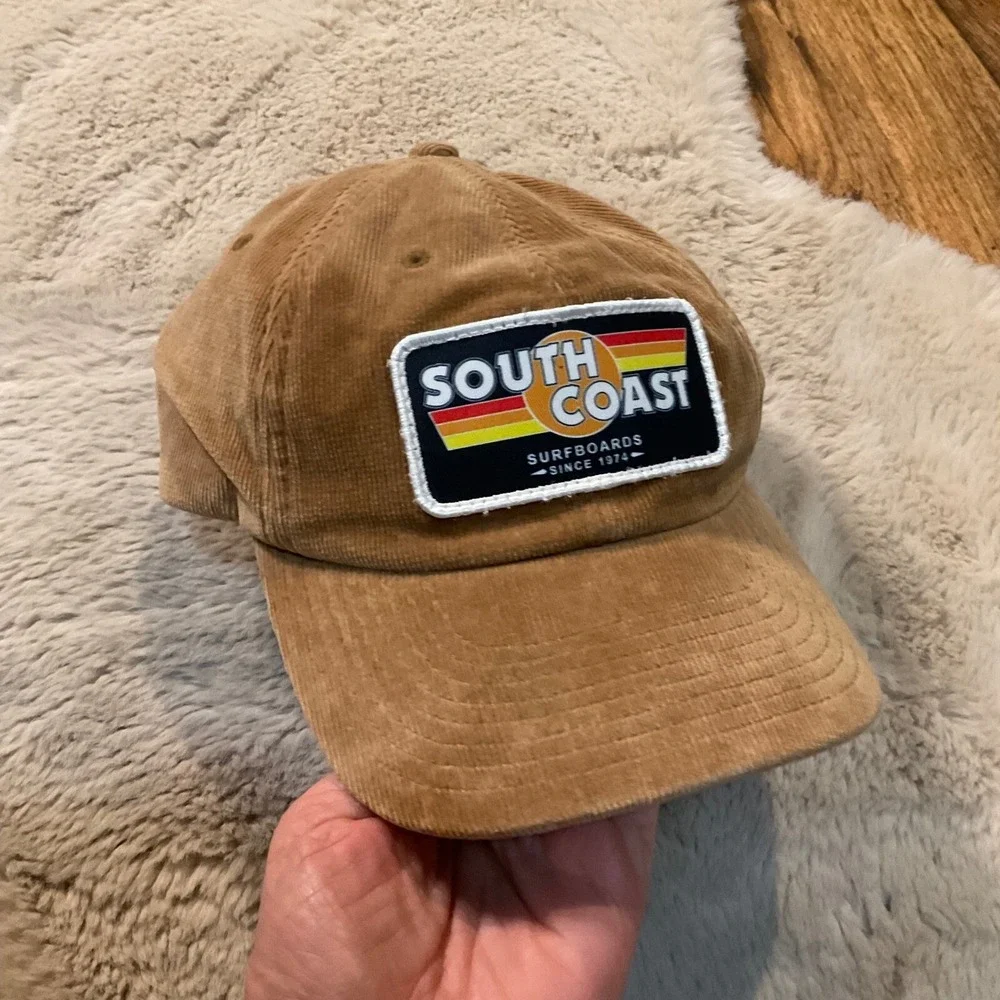 South Coast Surfboards Baseball Hat Patch Front Corduroy Brown‎
